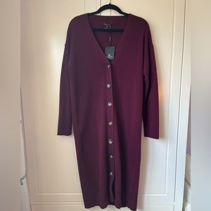BURGUNDY MASSIMO DUTTI SWEATER DRESS *NEVER WORN*